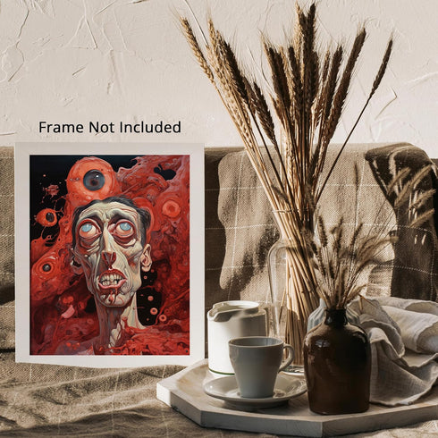 Posterizer 1 pcs-spooky sci-fi alien man-Abstract & Modern Art-Fantasy & Fiction Art-Gift for Art Lovers-Decor for Home & Office- UNFRAMED Wall Ar...