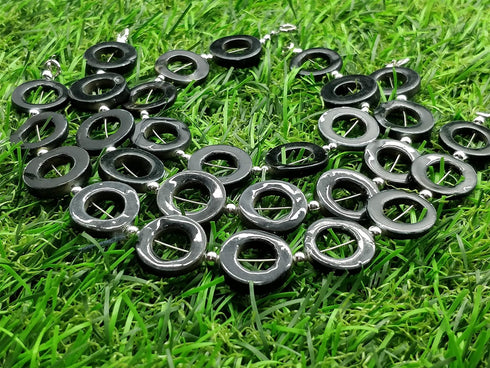 7 Inch 1 Strand MOP Black 10 Pieces Beads Size 15x15mm Shape Round Cut Smooth Making, Beading & Craft Supplies TMFBA14...