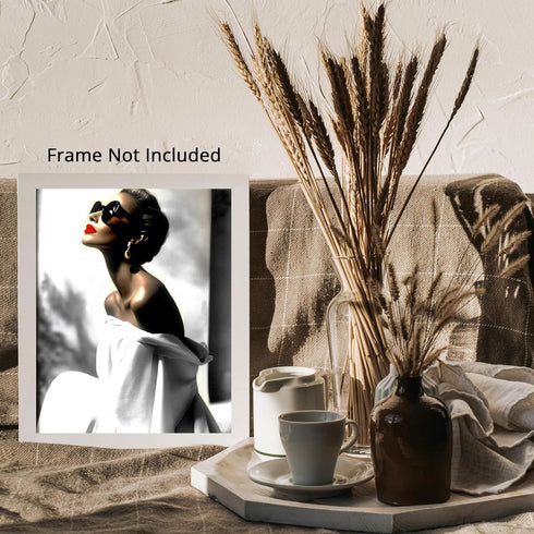 Posterizer 1 pcs-girly chic classic beauty-red lips and sunglasses 4-Photography Art Gift for Women, Fashionistas, Designer Fashion Fans Decor fo...