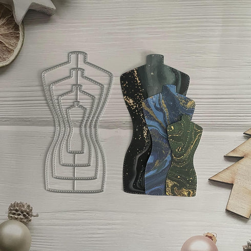 Cheongsam Frame Paper Cut Metal Craft Dies Card Making Stencils DIY Manual Scrapbooking New Embossing Dies 2024 (1491)...