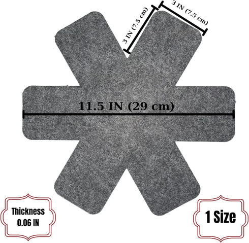 VHD Felt Pot and Pan Protectors - Set of 3, Pot Dividers Pads, Stacking Pan Protectors, Pan Separators, Bowl & Plate Separators, Pads for Protecti...