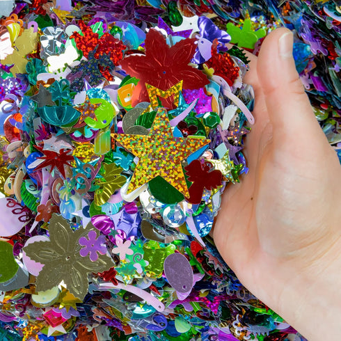 Hygloss Products Sequins and Spangles Variety Pack- Add Shimmer and Shine to Any Surface- 4 Ounce Bucket...