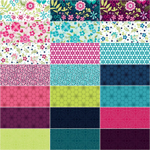 Shelley Cavanna Secret Garden 5X5 Pack 42 5-inch Squares Charm Pack Benartex...