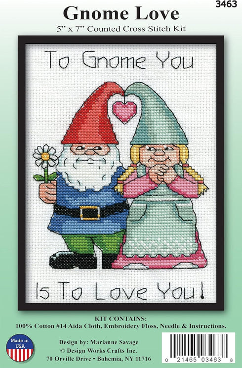 Design Works Crafts Gnome Love Counted Cross Stitch Kit, by The Yard...