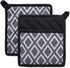 DII Black & White Diamond Collection Kitchen Essentials, Potholder Set, 2 Piece...