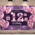 Happy 12th Birthday Banner Backdrop - 12 Birthday Party Decorations Supplies for Girl - Pink Purple Gold 4 x 6ft...