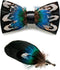 RBOCOTT Handmade Feather Pre-tied Bow tie and Brooch Sets for Men...