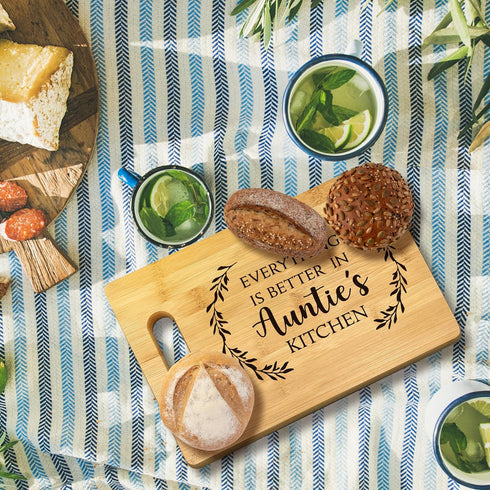 Auntie Gifts, Gifts For Auntie, Everything Is Better In Auntie's Kitchen Aunt Gift Bamboo Cutting Board Kitchen Decor, Auntie Gifts For Auntie Aun...