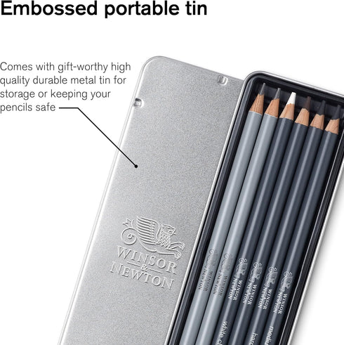 Winsor & Newton Studio Collection Artist Pencils, Sketching Pencils, Set of 6...