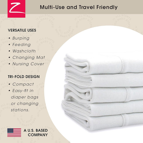 Zutano 5-Pack Organic Burp Cloths for Baby Girl & Boy, Large Cotton Burping Cloths for Babies | Absorbent Baby Spit-Up Rags | Gender Neutral Burp ...