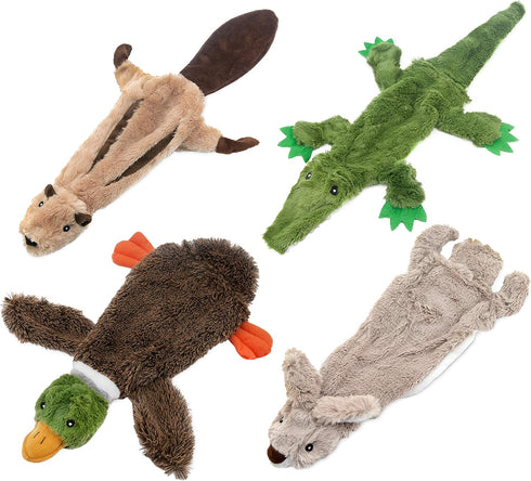 Best Pet Supplies 2-in-1 Stuffless Squeaky Dog Toys with Soft, Durable Fabric for Small, Medium, and Large Pets, No Stuffing for Indoor Play, Supp...