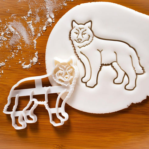 Set of 2 Wolf cookie cutters (Designs: Face and Body), 2 pieces - Bakerlogy...