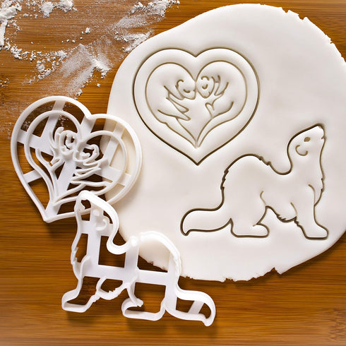 Set of 2 Ferret cookie cutters (Designs: Body & Love), 2 pieces - Bakerlogy...