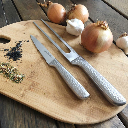 Jean-Patrique Stainless Steel Carving Fork & Vegetable Knife Set - Professional Signature Chefs & Home Cookware - Rust Resistant...