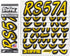 STIFFIE Whipline Yellow/Black 3" Boat & PWC Registration Decals • Numbers Letters Stickers...