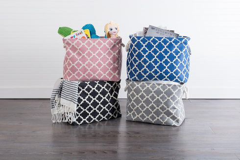 DII Polyester Container with Handles, Lattice Storage Bin, Small, Rose...