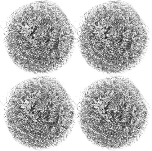 4pcs Wire Ball Pot Brush Stainless Steel, Reusable Cleaning Brush for Kitchen Cleaning Pots and Bowls, Wire Brush for Cleaning Dishes, Pans, Pots,...