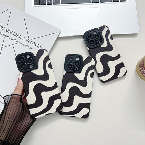 Compatible with iPhone 13 Pro Max Cute Wave Pattern Mobile Case for Women Girls?Soft TPU Anti-Bump Phone Case Zebra Pattern Design Silicone Case f...