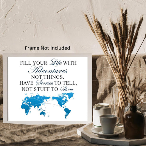 Posterizer 1 pcs-Fill Your Life With Adventures, Not Things -Travel Quote-Adventure Art-Holiday Poster Collection-Gift for Couples boyfriend girl...