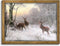BANMU Winter Landscape Canvas Print Wall Art - Mystic Forest & Mountain Landscape with Deer Nature Wilderness Poster, Modern Art Rustic Scenic for...