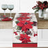 Newbridge Christmas Blooming Poinsettia’s Double Bordered 70 inch Long Table Runner, Holiday Red and White Poinsettia Dining Table Runner...