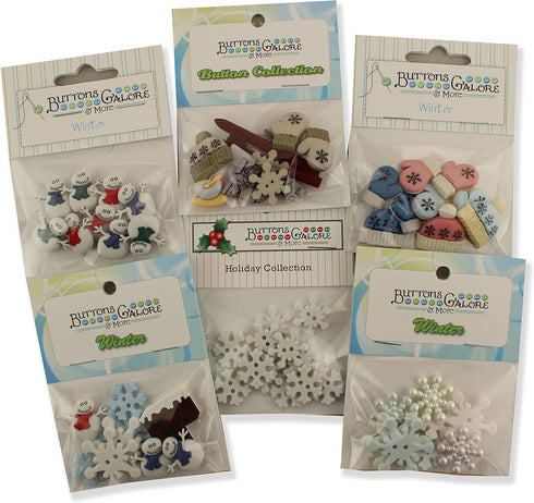 Buttons Galore Winter Button Theme Packs-Set of 6...