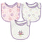 Cotton Drooling Baby Bib - 3Pcs Unisex Boy Girl Cotton Teething Infant Bibs with Adjustable Buttons Purple Owl Toddler Food Bibs Keepsake Baby Gif...