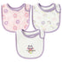 Cotton Drooling Baby Bib - 3Pcs Unisex Boy Girl Cotton Teething Infant Bibs with Adjustable Buttons Purple Owl Toddler Food Bibs Keepsake Baby Gif...