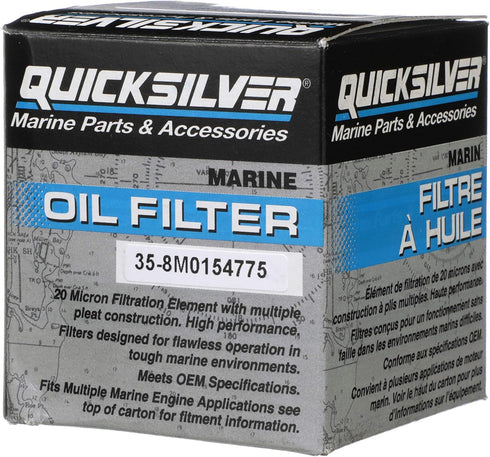 Quicksilver 8M0154775 Oil Filter for Various Marine Engines...