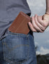 Timberland mens Leather Passcase Trifold Wallet Hybrid, Cognac, One Size...