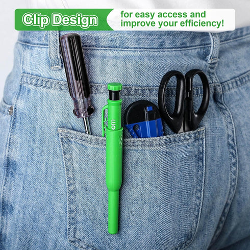 Hiboom 4 Pack Carpenter Pencils Set with 24 Refills, 2.8 mm Mechanical Carpenter Pencil Built in Sharpener Woodworking Marking Tool Solid Long Nos...