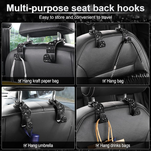 LivTee Car Seat Headrest Hook, Auto Seat Hook Hangers Storage Organizer Interior Accessories for Purse Coats Umbrellas Grocery Bags Handbag, 4-Pac...