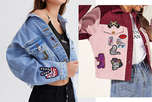 Meneng Embroidered Patches Iron-on Appliques: 30pcs Assorted Cool Punk Embroidery Sew-on Patch for Jackets Clothing...