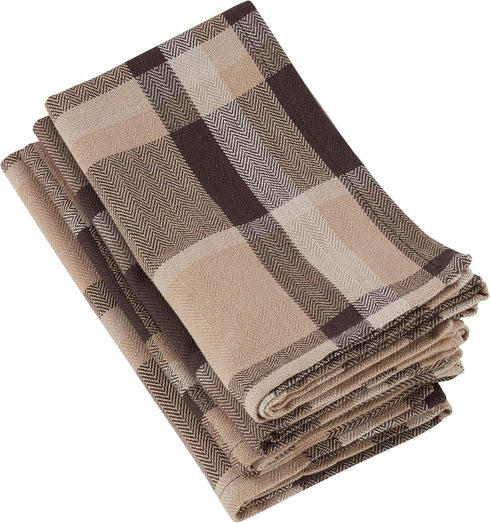 100% Cotton Plaid Design Table Napkins (Set of 4)...