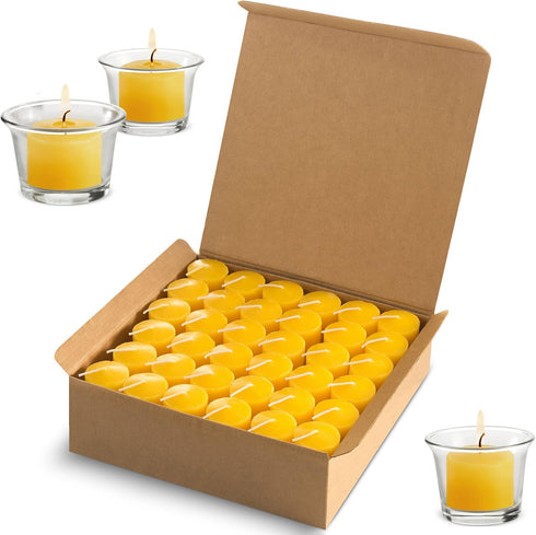 Candle Charisma Citronella Scented Votive Candles - 10 Hour Burn time - Set of 72 for Dinner, Wedding, Halloween and Holiday Decorations...