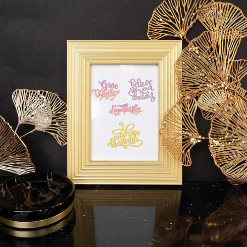 6 Pieces Metal Die Cuts Words for Card Making Embossing Word Cutting Dies Inspirational Sympathy Words Template Stencil for DIY Scrapbooking Makin...