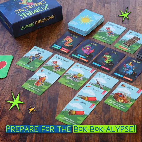 Zombie Chickens - Fun Family Card Games for Adults, Teens & Kids - Survival Zombie Game, 3 Ways to Play: Competitive, Cooperative & Solo (1-4 Play...