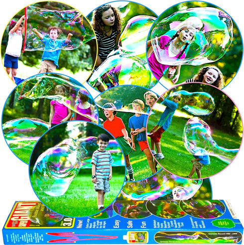 BUBBLE THING Giant Bubble Wands and Giant Bubble Mix Powder | Makes 3 Gallons Giant Bubble Solution...