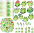 114Pcs Frog Stationery and School Supplies Set - Cute Summer Frog Sticky Notes, Paper Clip Bookmarks, Frog Decal Sticker and Pencils, Assorted Min...