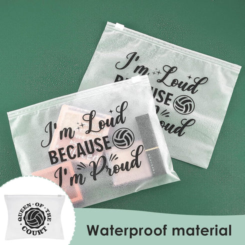 54 Pieces Volleyball Pouch EVA Matte Small Makeup Bag with Words Volleyball Gifts Volleyball Party Bags Sport Waterproof Cosmetic Bags Portable Vo...