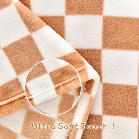 Checkered Baby Blanket Fleece Baby Blankets neutral for Boys Girls, Super Soft Warm Lightweight Infant Toddler Newborn Receiving Blankets for Crib...