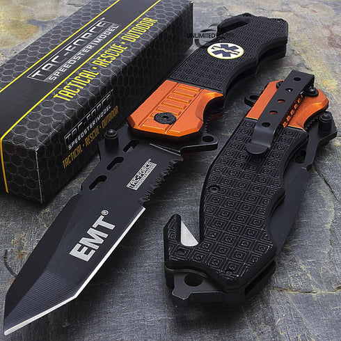 TAC Force 8.5" EMT Rescue Spring Assisted Tactical Pocket Knife Blade Open...
