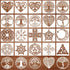 25 Pieces Tree of Life Pattern Stencils Decoration Template Plastic Tree Drawing Painting Stencils Square Reusable Stencils for Painting on Wood F...