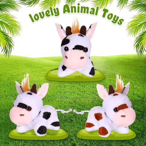 Stuffed Cows, 12 Pieces Assorted Toy Figures, Plush Animals for Holiday Back to School Party Favors, 3.2 x 3 Inch...