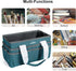 JJRING Craft Organizer Tote Bag for Art Storage, Caddy with Multiple Pockets, Bluish Green Sewing Bag for Scrapbooking, School, Medical, and Offic...