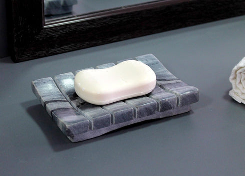 Soap Dish in Ribbed Design | Bath Accessories for Bath, Tub or Wash Basin | Luxury Bath Accents...