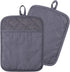 100% Cotton with Silicone Kitchen Everyday Basic Pot Holder Heat Resistant Coaster Potholder Oven Mitts with Pocket for Cooking and Baking Set of ...