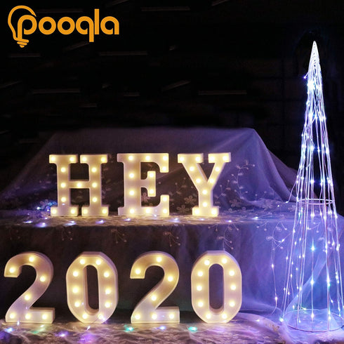 Pooqla LED Marquee Letter Lights Sign, Light Up Alphabet Letter for Home Party Wedding Decoration M...