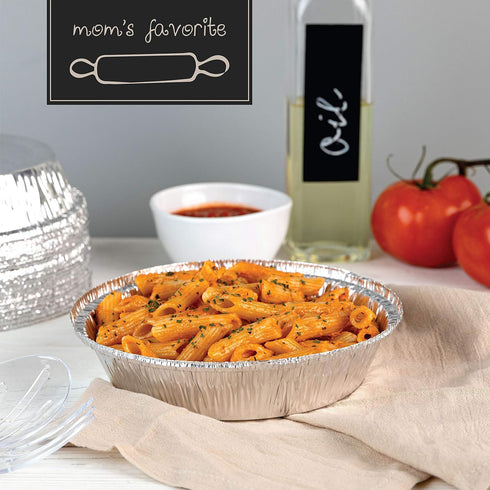 PLASTICPRO 7'' Inch Round Tin Foil Pans Disposable Aluminum, Freezer & Oven Safe - For Baking, Cooking, Storage, Roasting, & Reheating, Pack of 50...