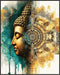 Posterizer 1 pcs-Gold Buddha-Zen Pastel Mandala Poster-Abstract & Modern Art-Religious Posters-Gift For Buddhism Meditation philosophy Fans- unfra...